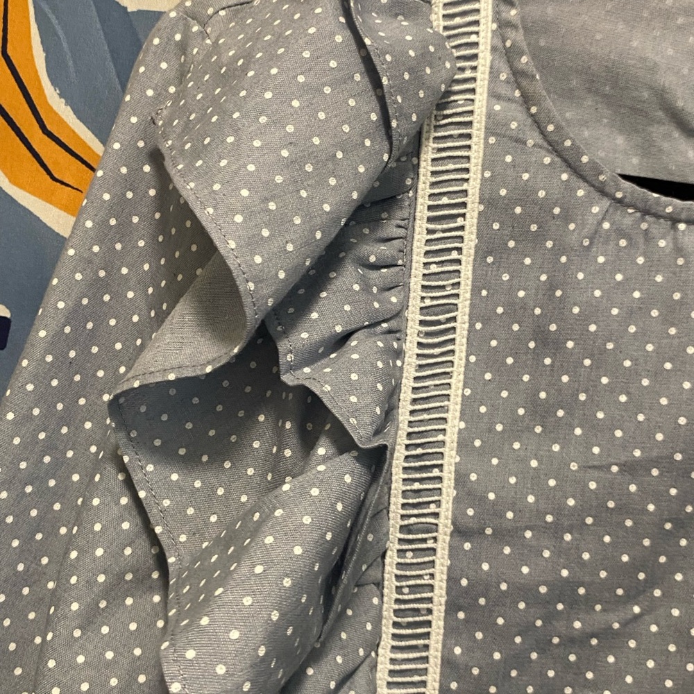 English Factory Blue Blouse with Ruffles - Picture 4 of 6